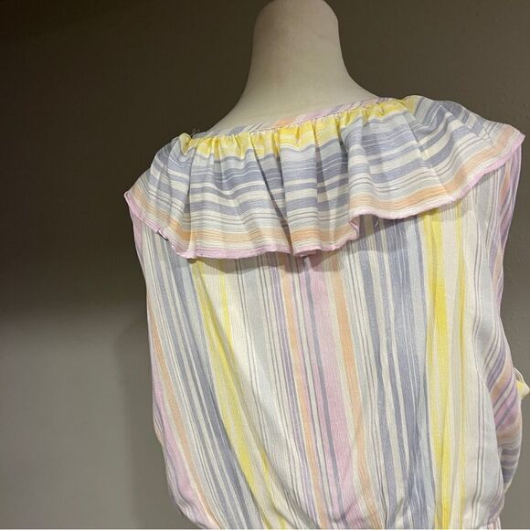 LC Lauren Conrad striped sleeveless fake wrap plus size dress with belt size 3X - Picture 10 of 15
